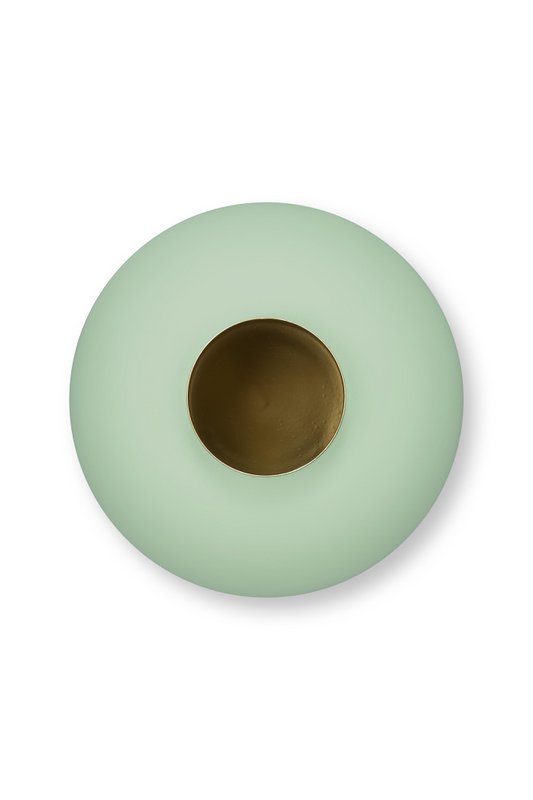Vase Metal Matt Bright Green 23cm