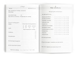 Fyllbooks Tagebuch für Selbstpflege – Leinenrosa mit Goldfolie