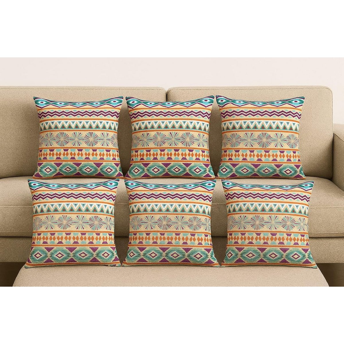Fodera per cuscino | Coperta decorativa stampata in iuta | 46x46 cm