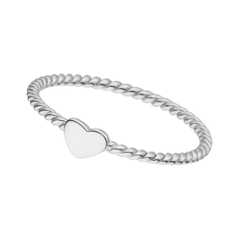 Anillo twist con corazón, plata de ley 925, talla 50