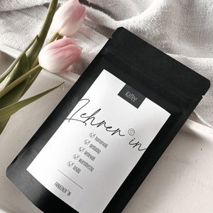 Coffee beans gift TEACHER – 50g midi bag black – farewell to school