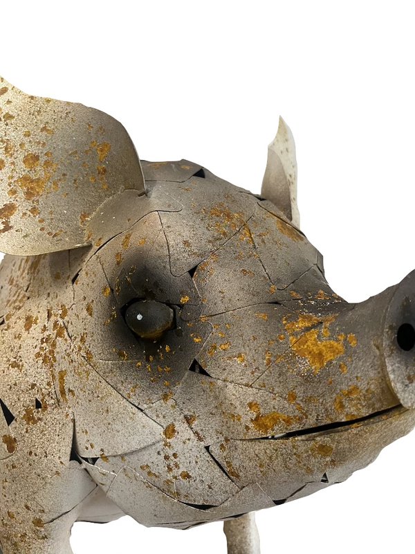 Iron sitting pig, 65x35x51cm, 3.2kg
