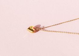 Linett - Gepofte gouden hart hanger ketting
