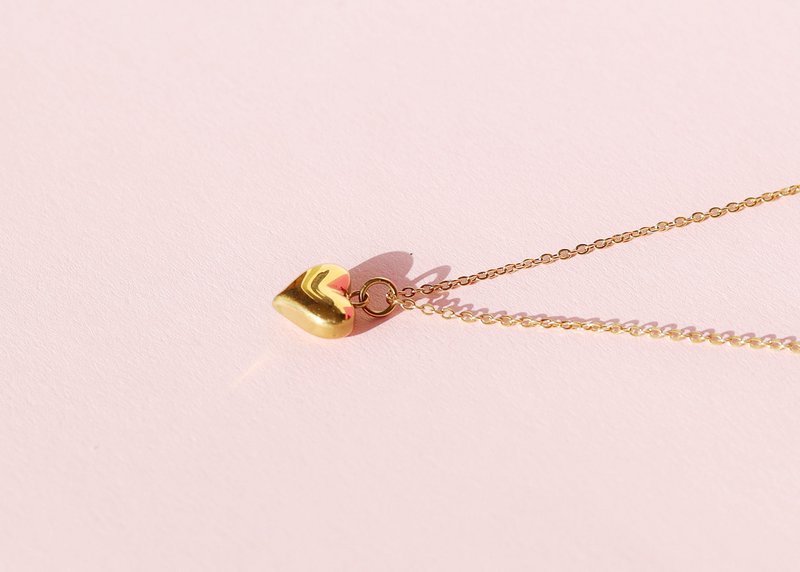 Linett - Gepofte gouden hart hanger ketting
