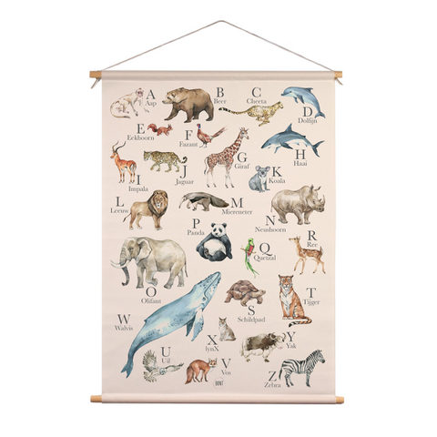 Textielposter - Alfabet Dieren