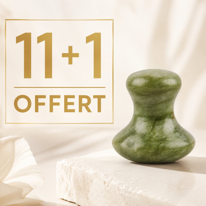 Paquete de Venta Ventaja 11 + 1 Gratis - Champi Gua Sha para Rostro y Cuerpo Green Jade