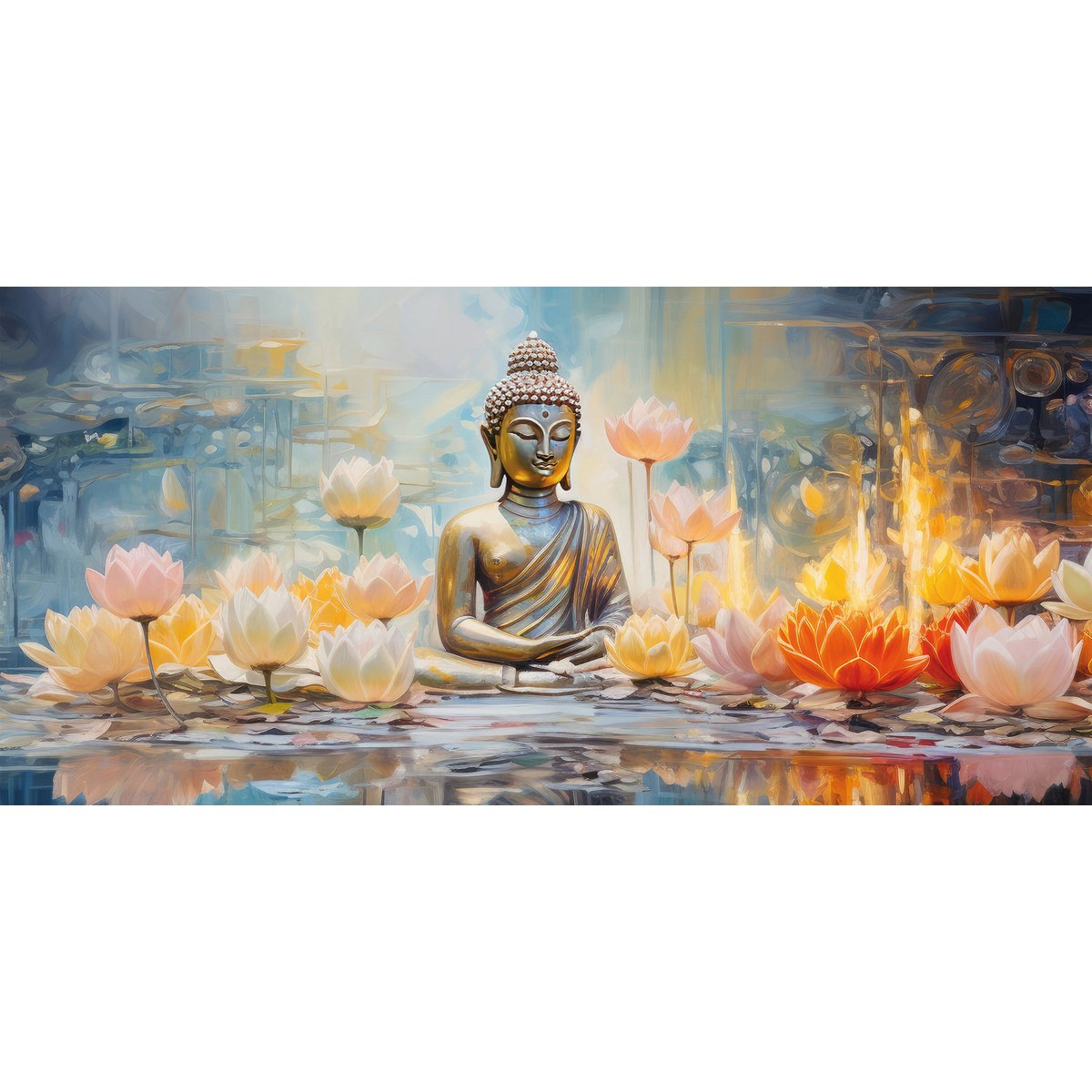 Wandfoto BOEDDHA 33x70 cm – canvas foto spieraam decoratie modern