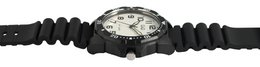 Q&Q men's watch, resin strap, Ø 43 mm, black/white