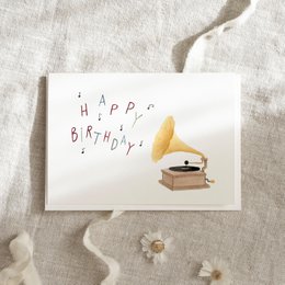 Biglietto d'auguri · Grammofono
