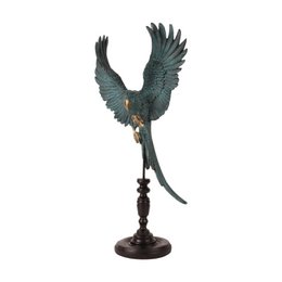 Parrot Figurine on Stand 52.5 cm - Blue - resin
