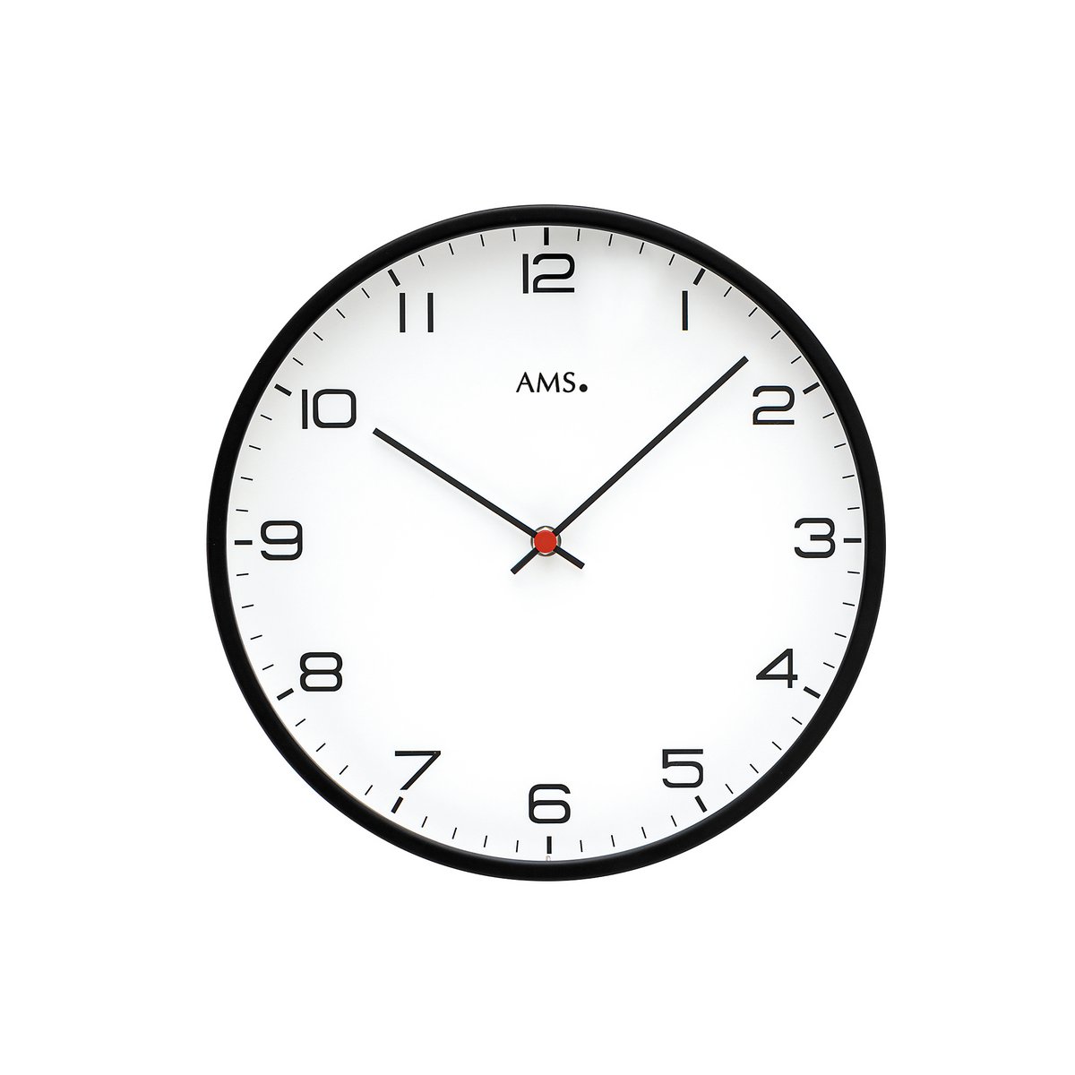 AMS 9659 vægur | Sort border station ur 30 cm
