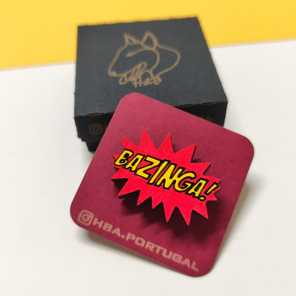 Bazinga! Wooden Pin, Geek Gift, Big Bang Theory Fan, Nerd Accessories, Sheldon Cooper Lapel Pin
