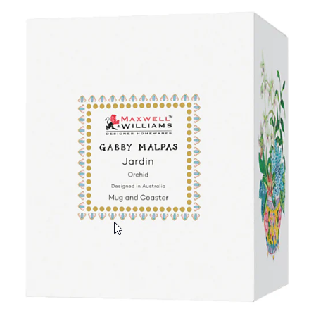 M&W Jardin Mug 300ml & Coaster, Orchid white, giftbox