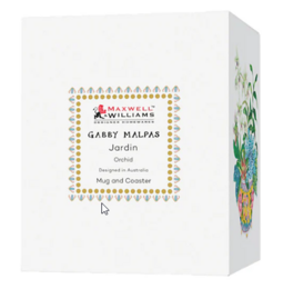 M&W Jardin Mug 300ml & Coaster, Orchid white, giftbox