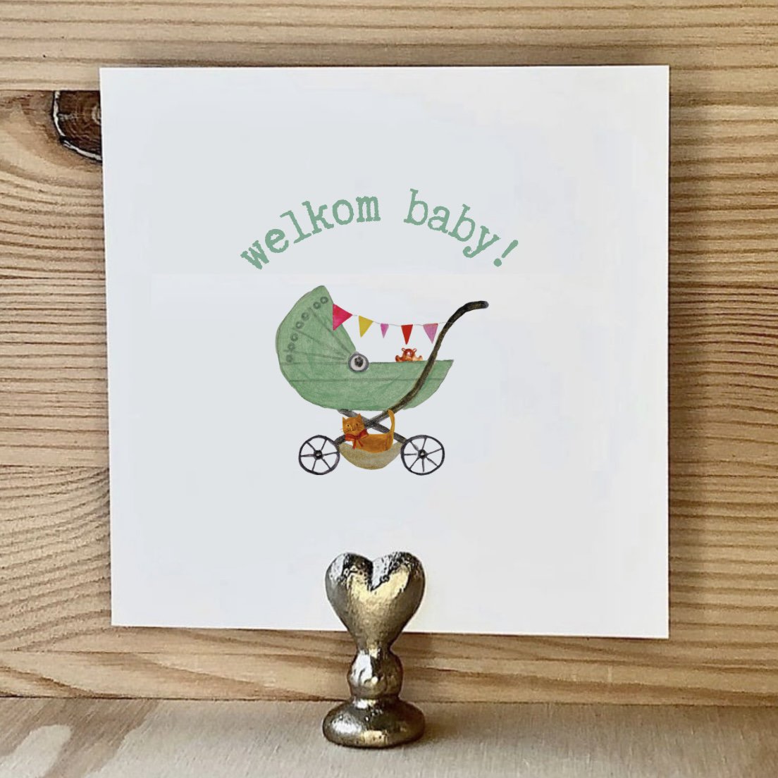 Card Baby Stroller Pink