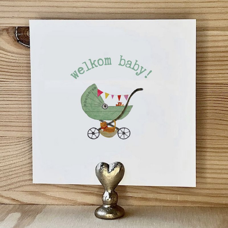 Card Baby Stroller Pink