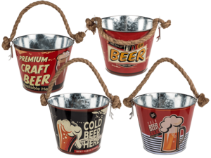 Metal Beer Bucket with Bottle Opener, Beer