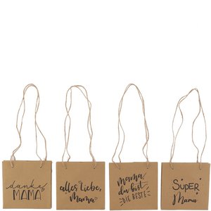 Papier Tasche Mama, 4 Motive, L16cm, W16cm, H16cm,