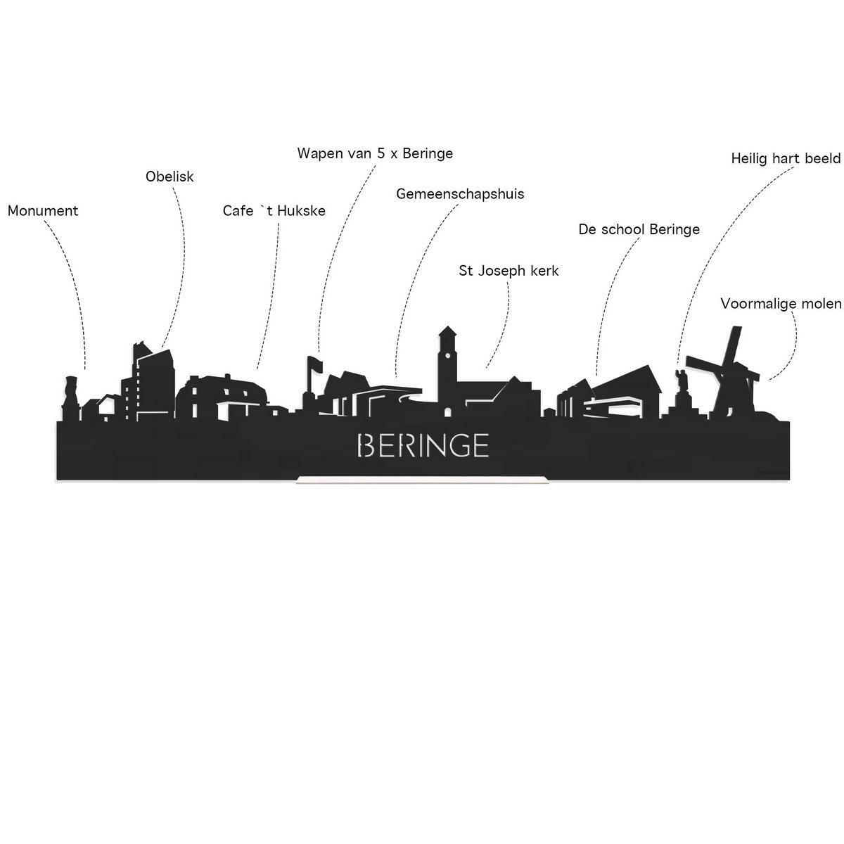 Skyline-Uhr Beringe Bambus