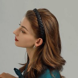 Braided Leather-Look Headband