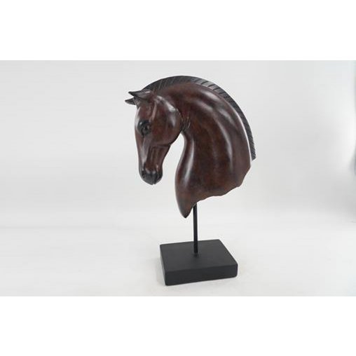 FIGURA RESINA 27X13X42.5 CAVALLO MARRONE SCURO FD210106