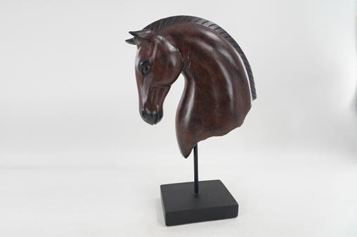 FIGURA RESINA 27X13X42,5 CABALLO MARRON OSCURO FD210106