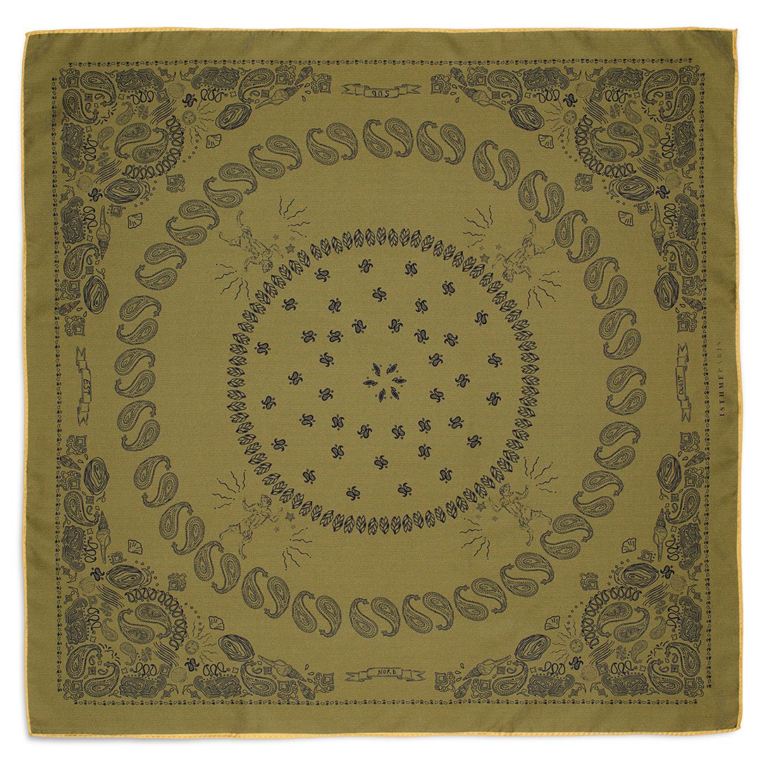 BANDANA Jedwabna apaszka 65cm Awokado