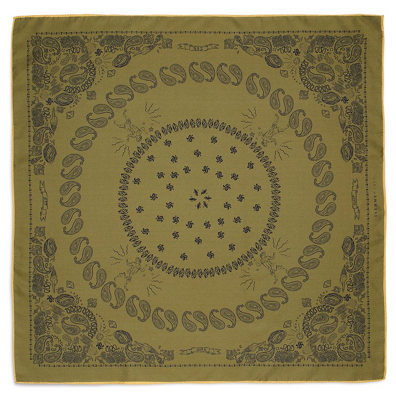BANDANA Silk scarf 65cm Avocado