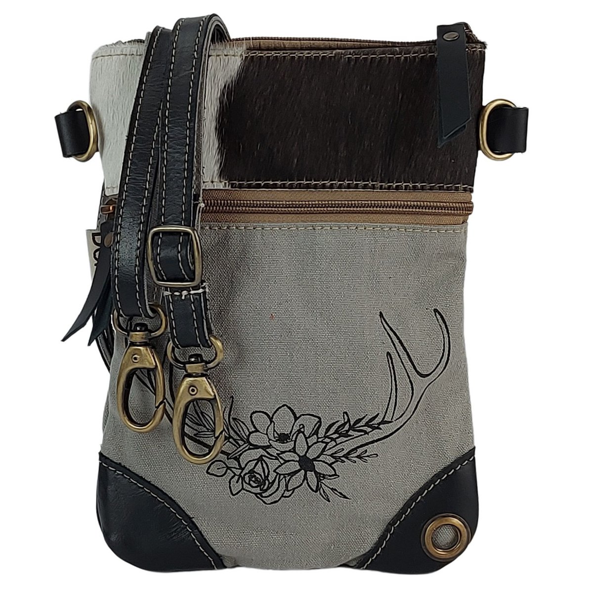 Nieuwe Domelo Dirndl schoudertas - Oktoberfest traditionele tas. Tas met edelweiss & hart design - traditionele kleine crossbody tas gemaakt van canvas & koeienhuid. kopiëren