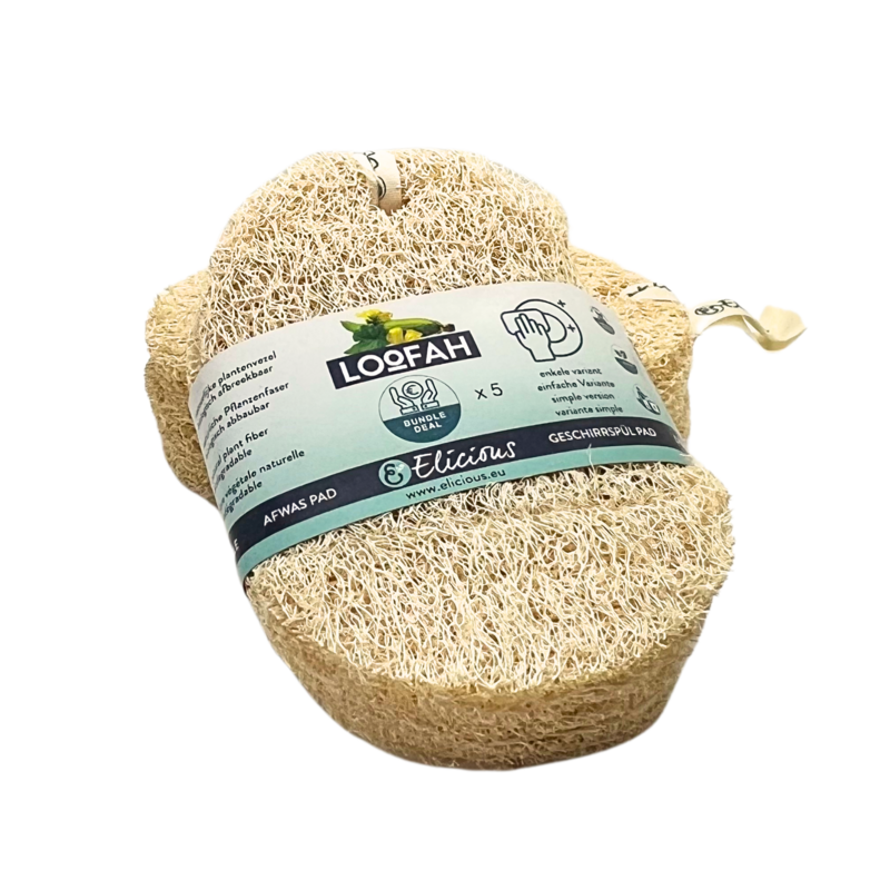 Bionedbrydelig loofah - rabat bundt 5x enkelt instrumentpude