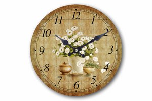 Houten klok Bloempot 29 cm