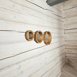 Set di 3 specchi di quercia artigianali per spazi rustici, minimalisti e di fattoria