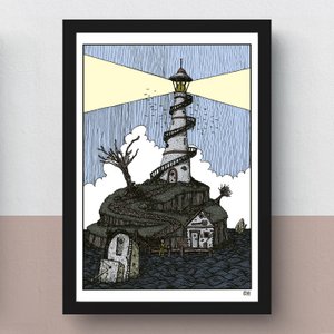 Shipwreck Island (doppelseitige Abbildung) | Kunstdruck | Illustration | Poster