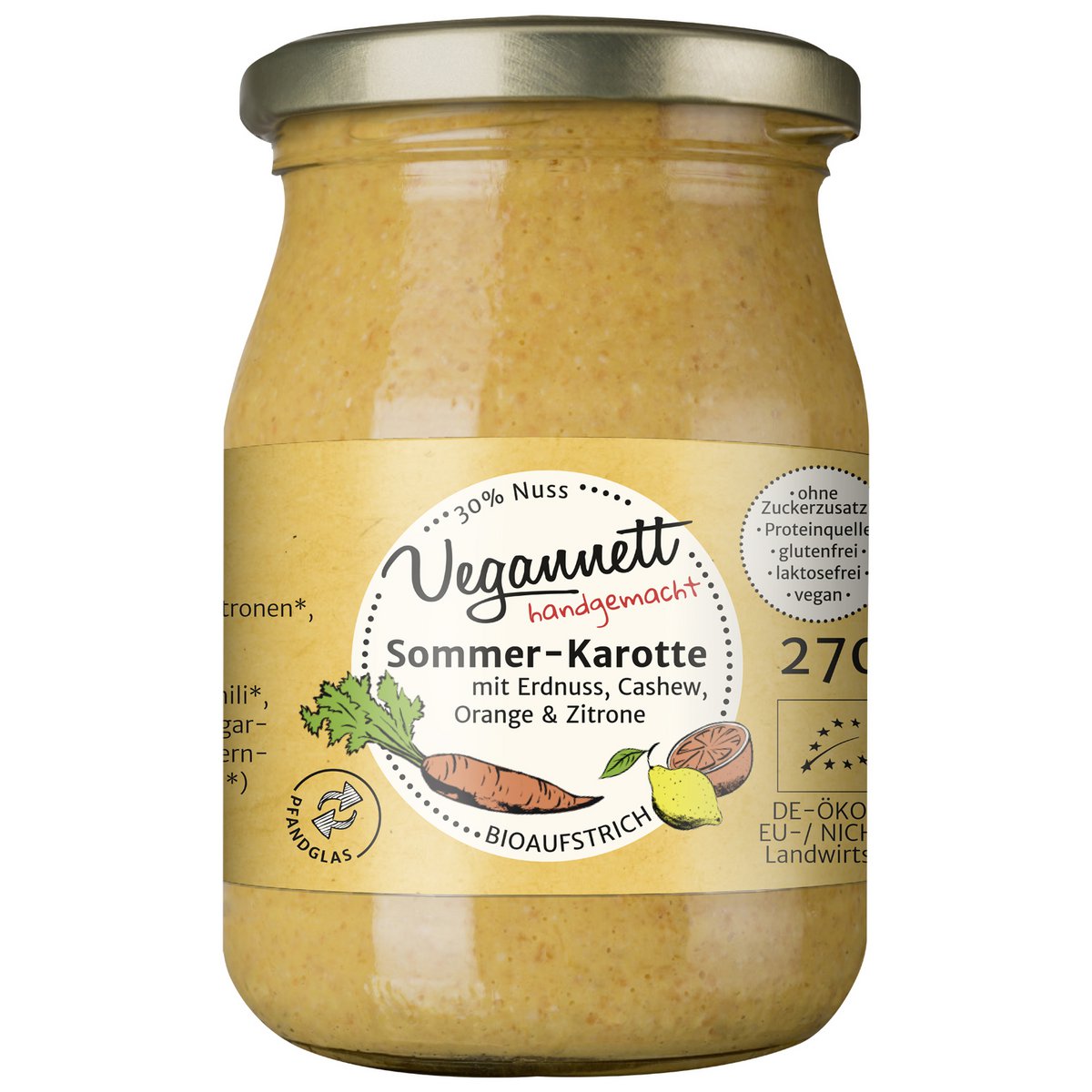 Summer carrot orange organic spread