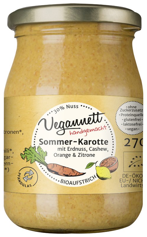 Summer carrot orange organic spread