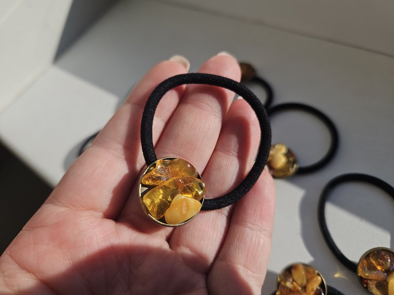 Diadema con piedras preciosas Ámbar báltico oído gomoso