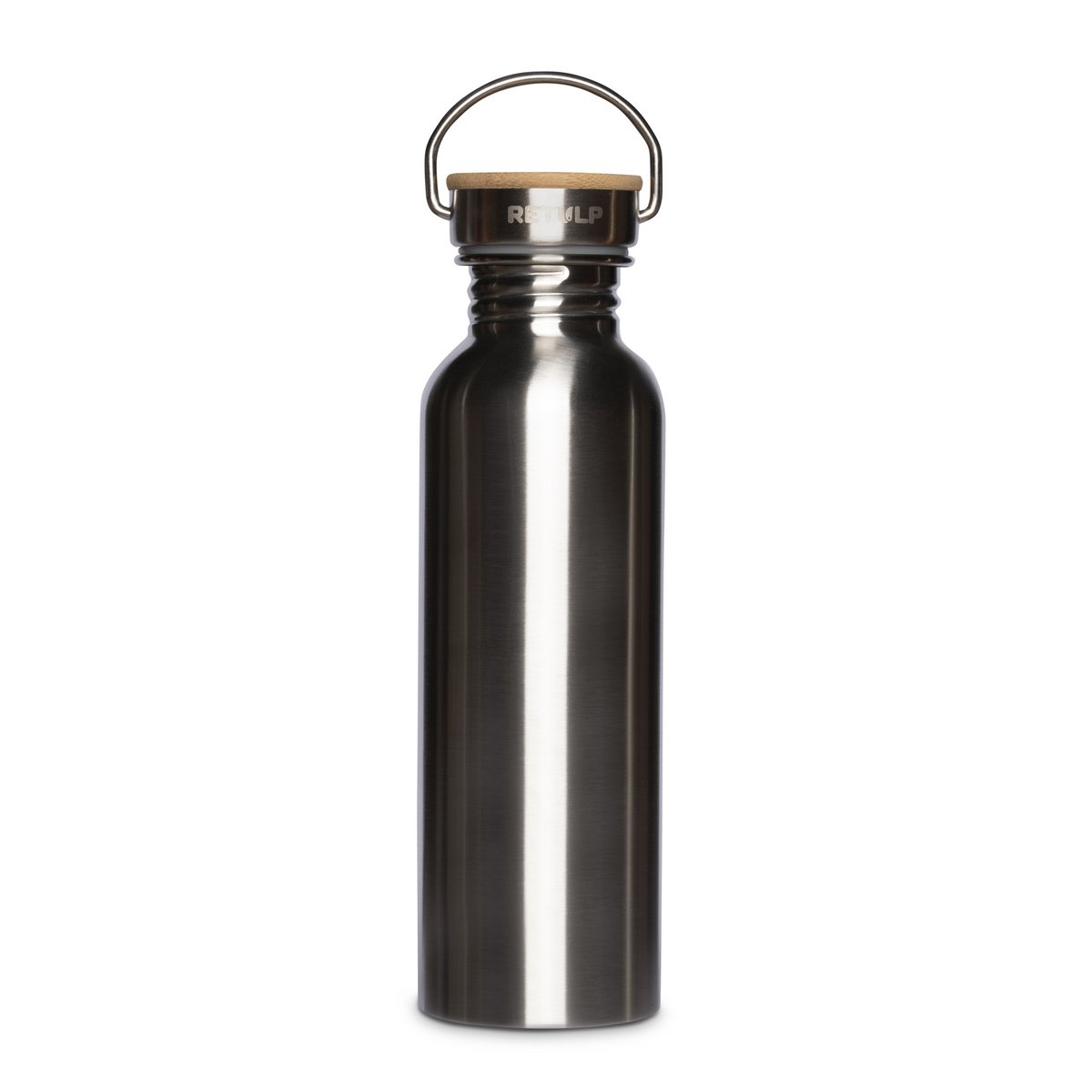 RVS drinkfles lekvrij bamboe dop STEEL 750 ml