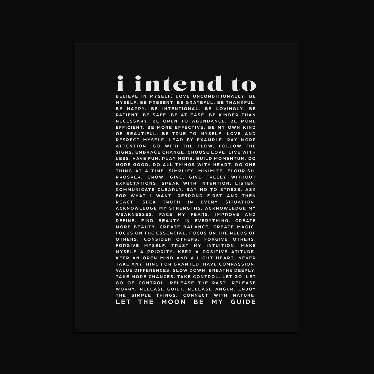 I INTENT TO Silver Foil Print