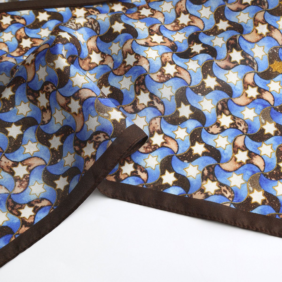 Silk Square Scar for Women Brown