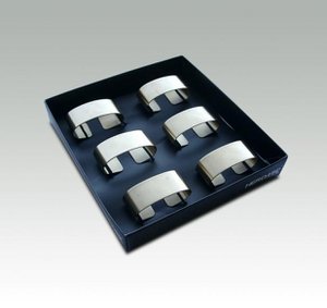 6 NAPKIN RING SET - 18/10 STAINLESS STEEL - HERDMAR