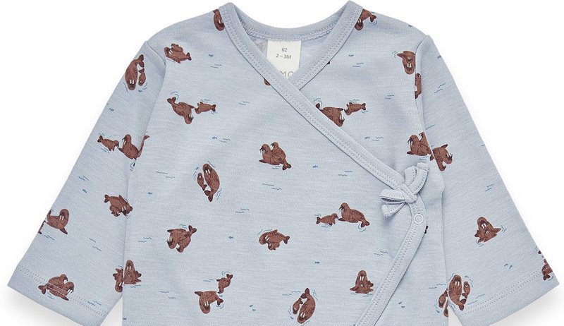 Pyjama 1 stuk. - Interlock slubgaren blauw