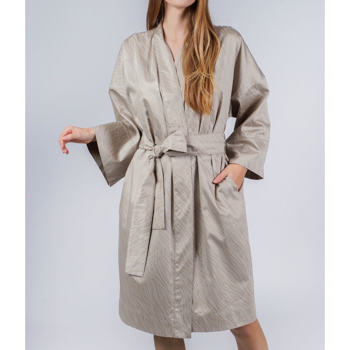 Szlafrok kimono piaskowy migdałowy
