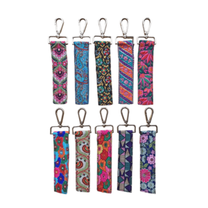 Bohemian strap keychain floral print