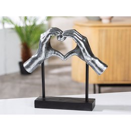 Skulptur Hjerte Amour sølv H.26,5 cm