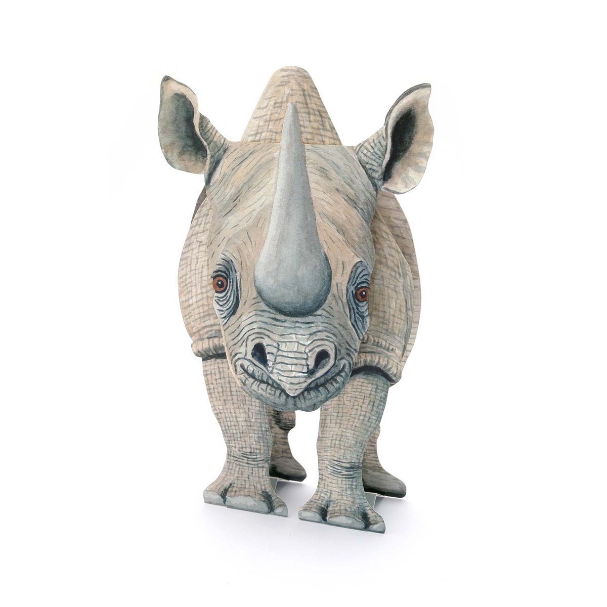 3D dyrekort "Rhino", lykønskningskort
