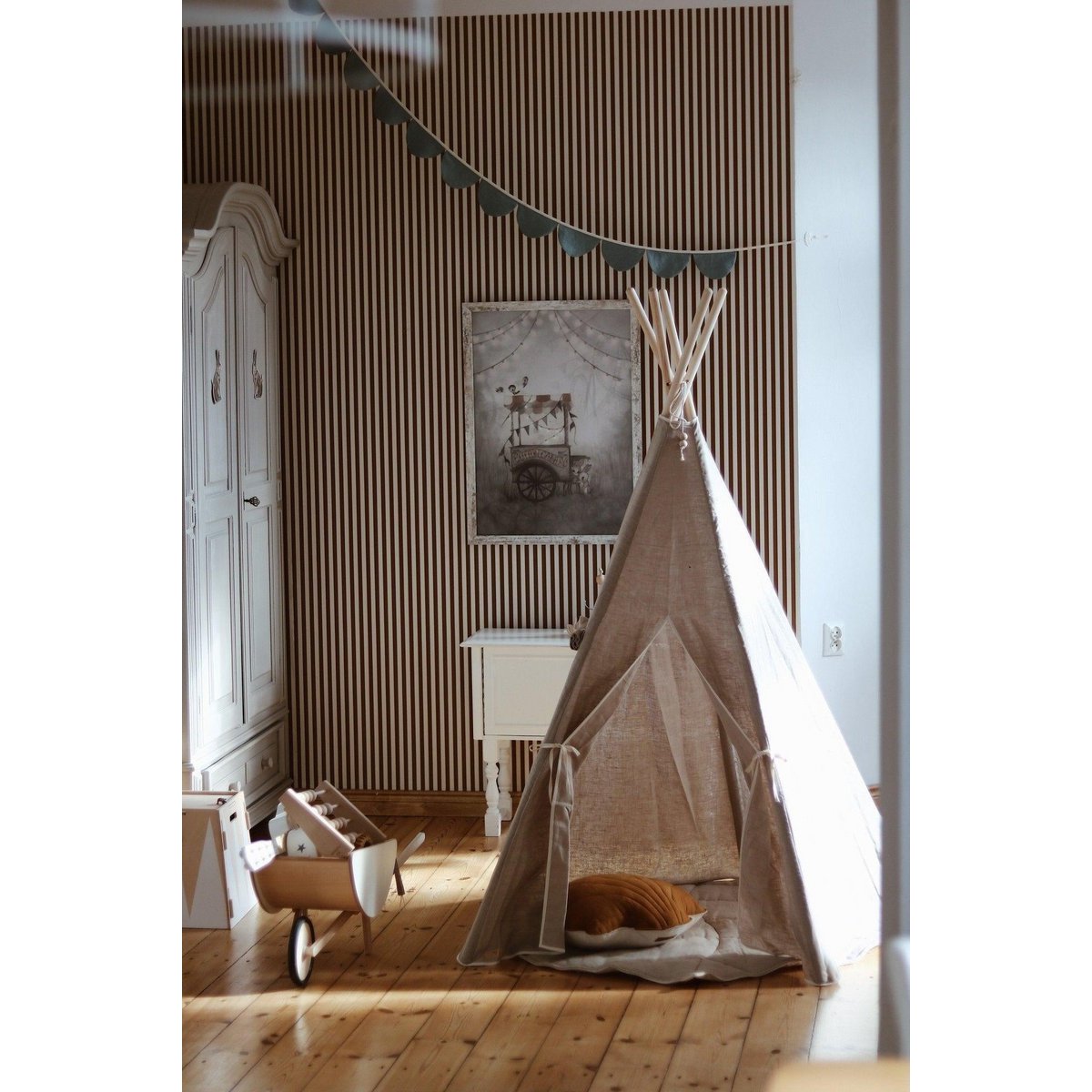 Tipi- und Mattenset „Natural Linen“