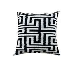 Velvet Ikat Cushion Labyrinth