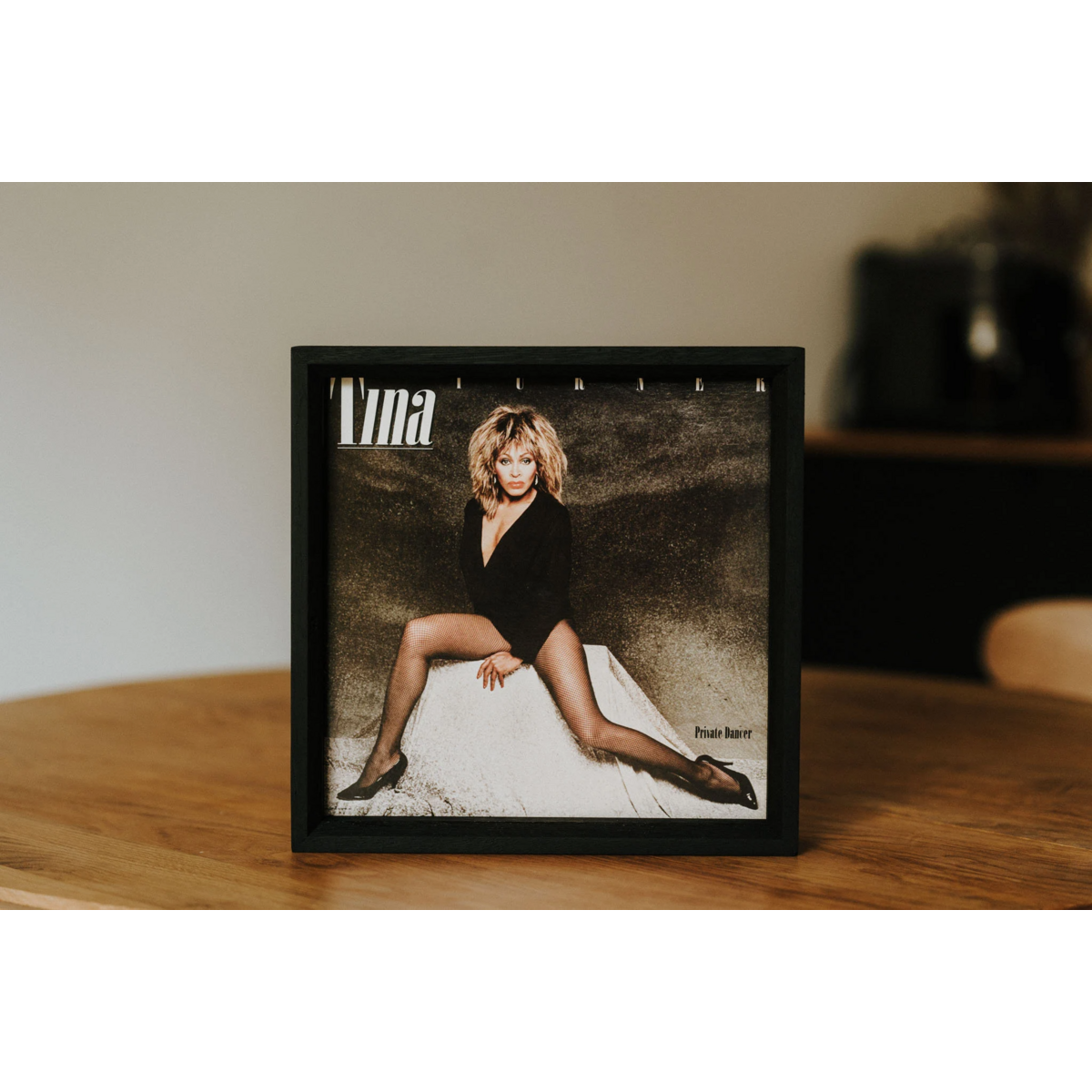 Frame di display da record in vinile in legno, cornice di quercia per arte dell'album da 12 pollici, supporto di copertina LP indipendente per ripiani o pareti