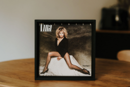 Frame di display da record in vinile in legno, cornice di quercia per arte dell'album da 12 pollici, supporto di copertina LP indipendente per ripiani o pareti