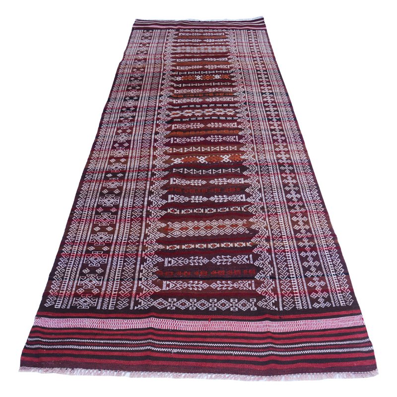 Tapis Vintage Baluch Soumak Brun Foncé